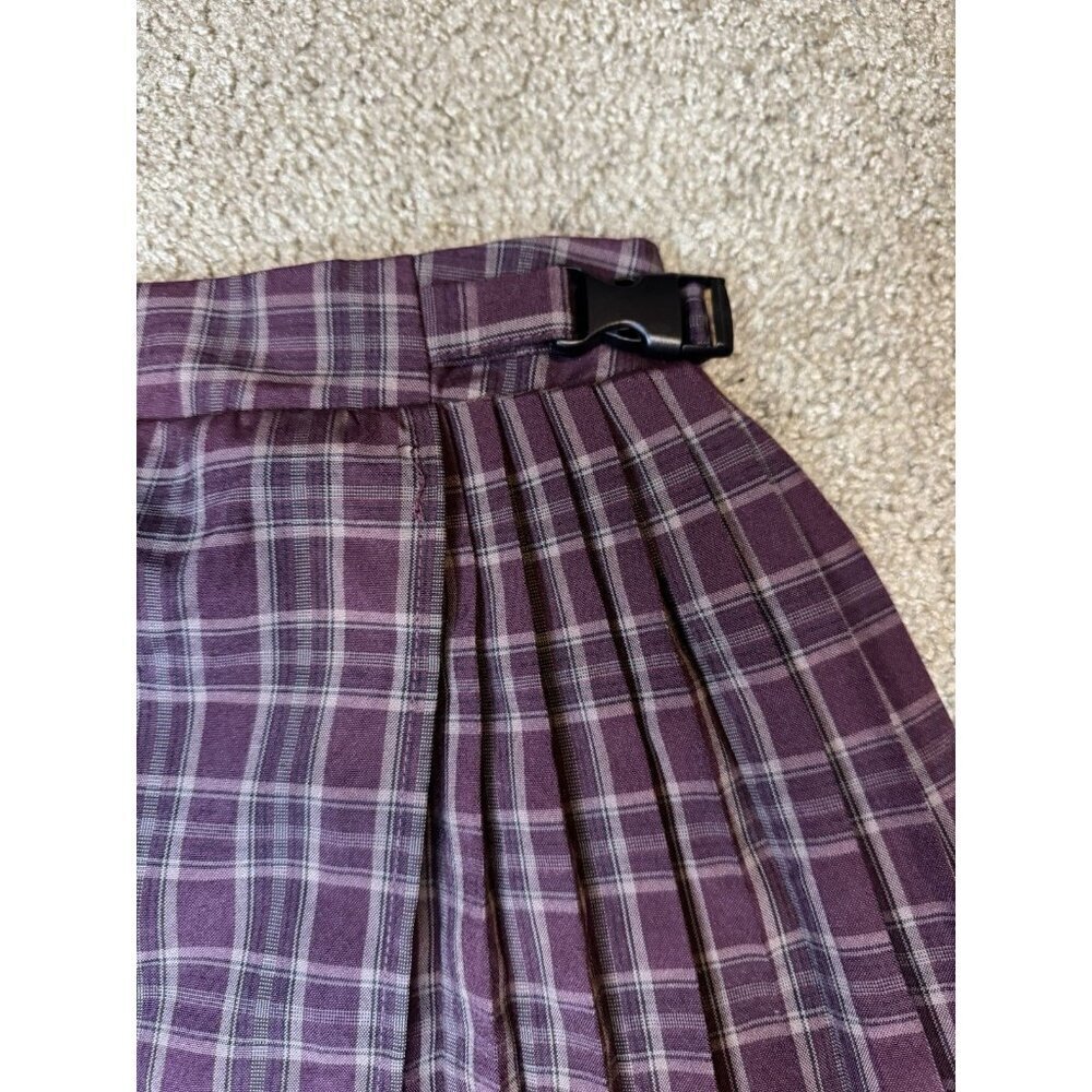 Women Plaid Pleated Skater Skirt Belted School Girl Grunge 90s Y2k Emo Street S - Picture 7 of 9
